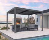 PURPLE LEAF Louvered Pergola 10' x 12' Patio Aluminum Pergola with Independent Adjustable Rainproof Roof Hardtop Pergola for Outdoor Deck Garden Yard PURPLE LEAF