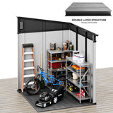 YITAHOME 6x6 ft Outdoor Resin Storage Shed, Waterproof Garden Shed with Windows, Floor, Double Doors, Weather-Resistant Lockable Tool Organizer for Outdoor Tools, Supplies, Bikes, Gray YITAHOME