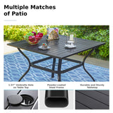 MFSTUDIO Patio Table and Chairs Set of 4, Outdoor Dining Set with Metal Table and Swivel Chairs, 5 Piece Patio Furniture Set for Deck/Backyard/Poolside/Garden MFSTUDIO