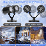 Christmas Snowflake Projector Lights Outdoor Waterproof 2025 Upgraded Double Head Dynamic Rotating Snowflake Projector for Halloween Xmas Holiday Party Gardens Wall Decoration Vivideal