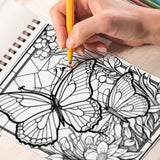 TPLHOUSE Stained Glass Insects Coloring Book Spiral Bound for Teens and Adults, Premium Cover, 30 Glass-Tinted Insects Coloring Pages of Intricate Patterns for Stress Relief and Relaxation TPLHOUSE