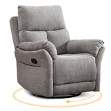 ANJ Swivel Rocker Recliner Nursery Chair, Manual Glider Rocking Recliner Chairs for Adults, Small Recliners for Small Space, 360° Swivel Lazy Boy Recliner Chairs for Living Room, rv, Silver Grey ANJ