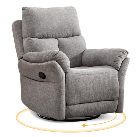 ANJ Swivel Rocker Recliner Nursery Chair, Manual Glider Rocking Recliner Chairs for Adults, Small Recliners for Small Space, 360° Swivel Lazy Boy Recliner Chairs for Living Room, rv, Silver Grey ANJ