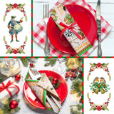Geyee 100 Pcs 12 Days of Christmas Napkins Holiday Paper Napkin Disposable Guest Funny Towel Cocktail 2 Ply Xmas Decoupage Napkins Bulk Geyee