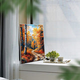 YOYA Framed Paint by Numbers Kit for Adults - Fall Forest Adult Paint by Number Kits on Canvas with Easel, DIY Autumn Landscape Paint by Number Framed Canvas for Home Wall Decor 8x12 Inch YOYA