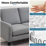 VINGLI Loveseat 53" Small Couch Loveseat Sofas for Living Room Mid Century Modern Sofa Couch Light Grey Love Seat Couches with Scooped Arms for Small Spaces, Bedroom, Apartment, Studio VINGLI