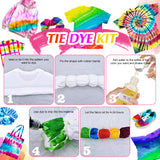 Tie Dye Kit - 40 Colors Permanent Fabric Dye with Rubber Bands, Gloves, Table Cover, Apron for Kids and Adults Tie-Dye Art - All-in-1 Textile Paint Dye for DIY Shirt, Hoodie Clothing Painting Limino