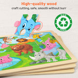SYNARRY Wooden Puzzles for Kids Ages 4-6, 6 Packs 60 PCs Jigsaw Puzzles Preschool Educational Toys Gifts for Children Ages 4-8, Kids Puzzles for 4+ Year Olds Boys Girls, Wood Puzzles Ages 3 4 5 6 7 8 SYNARRY