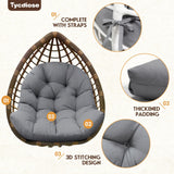 Tycdiose Egg Chair Cushion Replacement, Waterproof Outdoor Hanging Egg Swing Chair Cushions Pads, U-Shaped Thickened Cushions for Hanging Eggs Chair with Ties, 47x33x7 Inches (Grey) Tycdiose