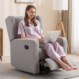 CANMOV Swivel Rocker Recliner Chair, Rocking Chair Nursery Glider Recliner, Manual Glider Chair for Nursery (Gray) CANMOV