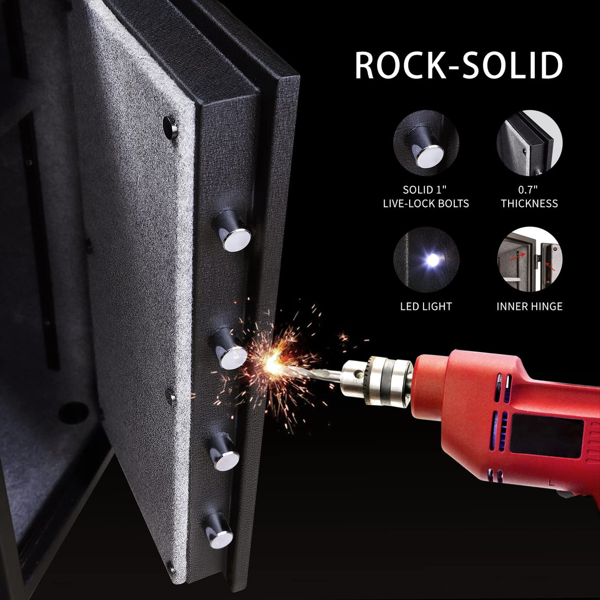 TIGERKING Fireproof Safe,3.47 Cubic Feet Home Safe Box, Large Steel Digital Safes Box with Digital Lock for Home and Office TIGERKING