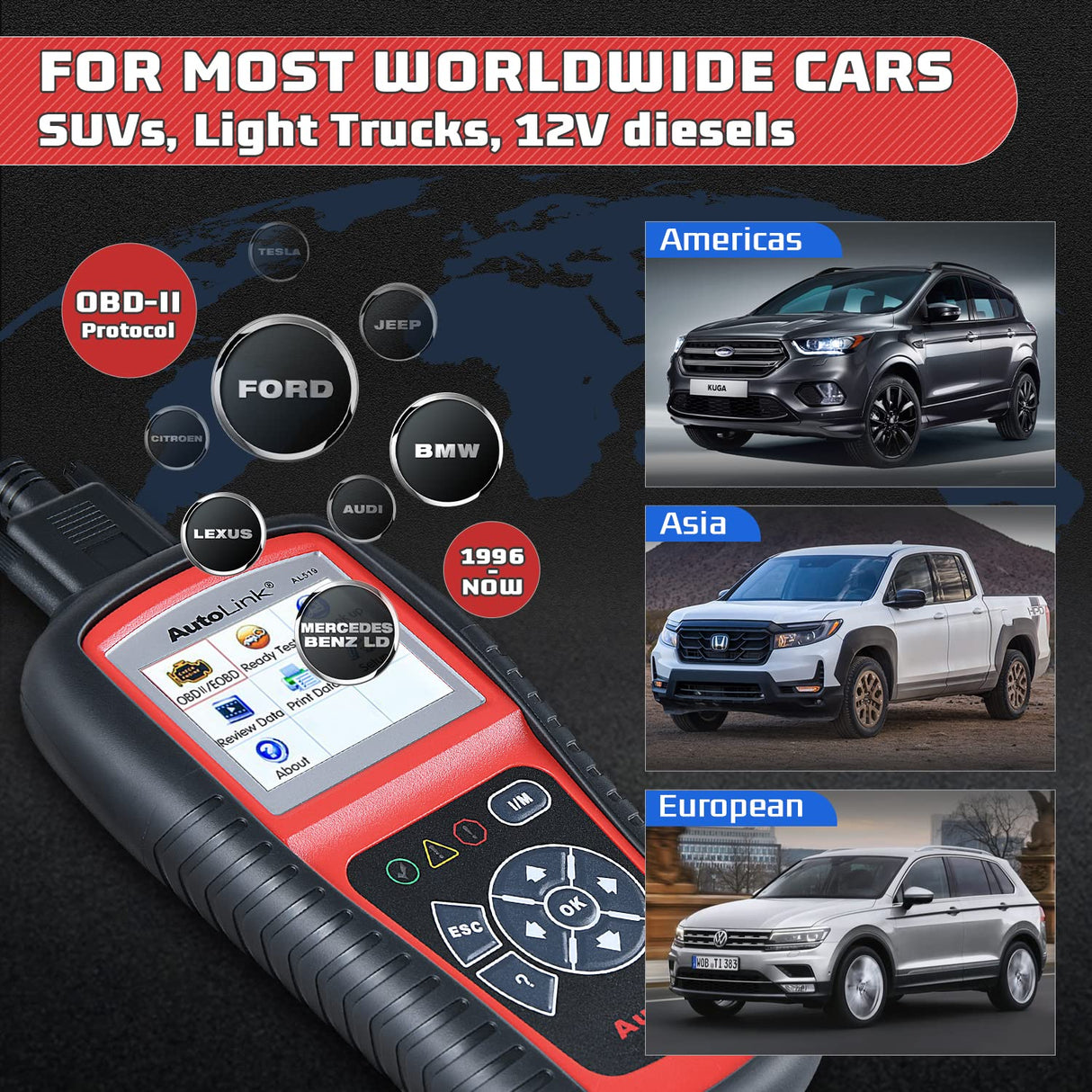 Autel AutoLink AL519 OBD2 Scanner Enhanced Mode 6 Car Diagnostic Tool Check Engine Code Reader CAN Scan Tool, Advanced Ver. of AL319 Autel