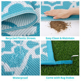 HEBE Outdoor Rug Waterproof 6x9, Plastic Straw Rug Camping Rug, Reversible Outdoor Patio Rugs RV Mat Clearance, Indoor Outside Floor Carpet for Porch,Deck,Camper,Balcony,Backyard HEBE