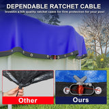 【New Upgrade】 Winter Pool Cover 18 ft Round for Above Ground Pools, Extra Thick Durable Above Ground Swimming Pool Protection Cover, Encryption Grommets,Cold and UV Resistant with Premium Winch,Cable WLLEYAY