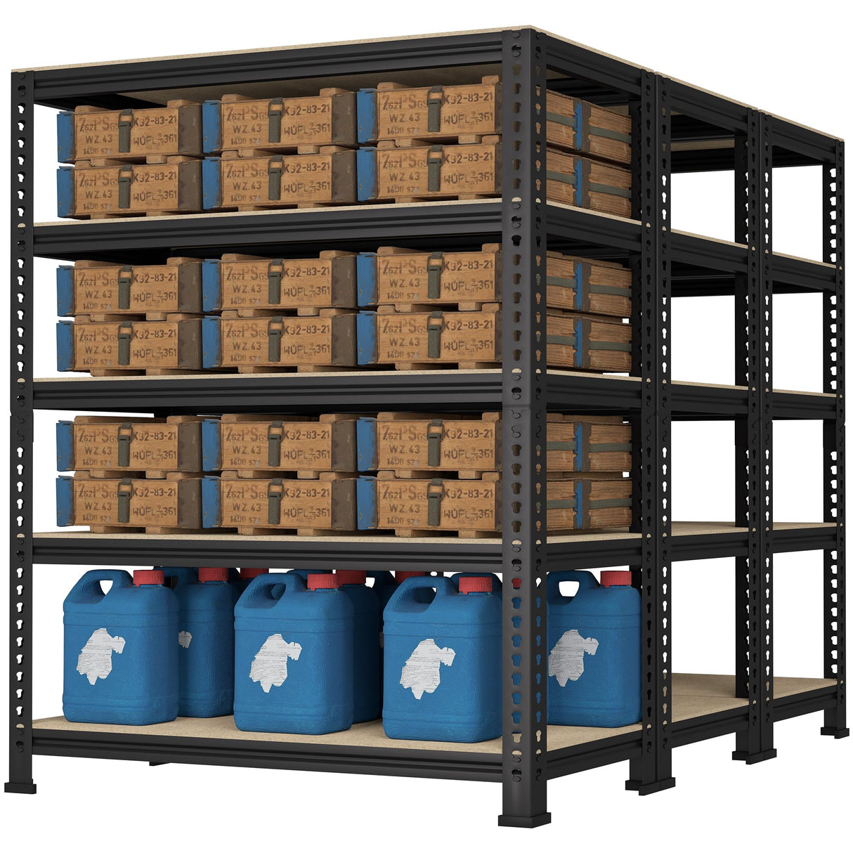 Prilinex Heavy Duty Storage Shelves - 5-Tier Adjustable Metal Garage Shelving Unit, Standing Utility Shelf Racks for Pantry Warehouse Kitchen, Black, 28" W x 12" Dx 59" H, 3 Packs Prilinex