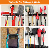 WEZAFO Garden Tool Organizer Wall Mount, Heavy Duty 48 Inches Garage Organization and Storage Racks for Yard Tools with 6 Hooks, Tool Hangers Holders for Hanging Folding Chair, Rake and Shovel WEZAFO