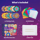 TENYEAH Foil Art for Kids, DIY Paper Craft Kit for Girls Boys Ages 8+, Fun Mandala Creative Activity Toys for Kids TENYEAH