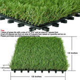 XLX TURF Artificial Grass Tiles Interlocking Turf Deck Set 9 Pack - 12"x12" Synthetic Fake Grass Self-draining Mat Flooring Decor Pad for Dog Pet Indoor Outdoor, 8 Buckle Systerm XLX TURF