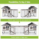 GUTINNEEN Rabbit Hutch Chicken Coop Expandable Indoor Bunny Cage Outdoor Guinea Pig Cage with Run 51.6" L GUTINNEEN