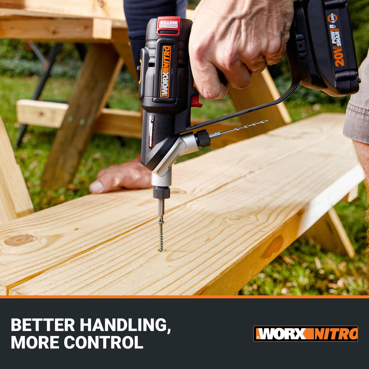 WORX Nitro 20V SwitchDriver 2.0 with 85 pc Accessory Kit, 2-in-1 Brushless Cordless Drill Driver, Drill Set Rotatable Dual 1/4" Chucks, WX177L.2 – (Battery & Charger Included) WORX