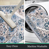 HEBE Farmhouse Kitchen Rugs Sets of 3 Non Slip Washable Boho Kitchen Rugs and Mats for Floor Kitchen Runner Rug Floor Carpet for Kitchen, Laundry, Hallways HEBE RUGS