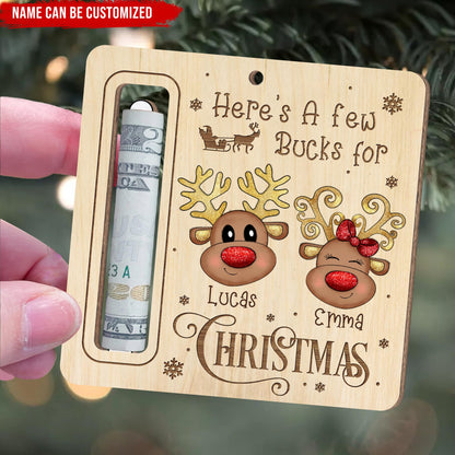 CustomizeAF Christmas Money Holder Ornaments for Gifting Cash - Personalized Christmas Wooden Money Holder, 2023 New Christmas Tree Ornaments, Few Bucks Money Holder Decoration Gifts (ORN159) - WoodArtSupply