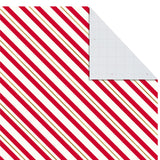 Hallmark Christmas Flat Wrapping Paper Sheets - Red Gift Wrap Paper (12 Folded Sheets with Sticker Seals) Red, White and Gold Stripes, Santa Claus, Snowflakes on Plaid Hallmark