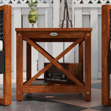 Outsunny 3 Pieces Patio Bistro Set Wooden with Cushions, PE Wicker Patio Furniture Outdoor for Porch, Backyard, Garden, Brown Outsunny