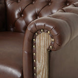 Christopher Knight Home Castalia Club Chair, Dark Brown + Natural 33.5D x 39W x 28H Inch Christopher Knight Home