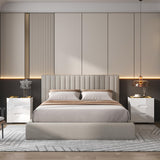 kepptory White Smart Nightstand with Wireless Charging Station & Adjustable LED Lights, High Gloss End Table with 3 Drawers & USB Charging, Bedside Table Organizer for Bedroom Use kepptory