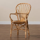 bali & pari Sheraton Modern and Contemporary Light Honey Rattan Dining Chair bali & pari