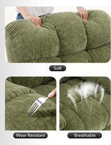 Oversized Swivel Rocker Recliner Chair for Adult,360°Swivel Rock Recliner,Extra Wide Manual Recliners,Chenille Upholstery Overstuffed Soft Rocking Sofa Chair,Green OUTGOODS