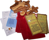 Holy Land Market Olive Wood Holding Hand Crosses with Gift Bags (with Red or Black Velvet Bag) from Bethlehem (6, 4 Inches) Holy Land Market
