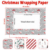 Cuitpan White Christmas Wrapping Paper Bundle for Kids Adults - Reindeer, Stripes, Woodlands, Snowflake, Red Truck Winter Scene Designs - 28 x 40 Inches, 6 Jumbo Sheets, Recycled Cuitpan