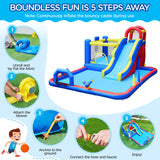 Yaheetech 10-in-1 Inflatable Bounce House w/Slide, Outdoor Water Slide w/Bouncer & Large Splash Pool for Kids Aged 3-10, Jumping Castle w/Storage Bag & 650W Blower Yaheetech