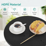 Homenjoy HDPE Outdoor Side Table, Small Round Side Table Weather-Resistant, Outdoor Side Tables for Patio, Porch, Deck, End Table for Plant Stand, Living Room, Bedroom, Black Homenjoy