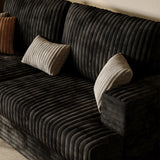Comkei 89" 2 Seater Black Couches for Living Room Sofas Modern Comfy Corduroy Couch with Deep Seats Oversized Loveseat Sofa for Small Apartment Comkei