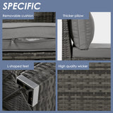 Merax 9-Piece Outdoor Half-Moon Patio Sofa Set, Modern Round Wicker Furniture with Grey Cushions, Gray Wicker Sofa Set for Patio, Garden, or Poolside Merax