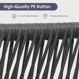 PURPLE LEAF 7 Pieces Patio Dining Set Wicker Outdoor Furniture Rectangular Table and Chairs Set for Garden Deck Aluminum Frame Backyard Kitchen Set, Cushions and Pillows Included Grey PURPLE LEAF