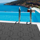 Zynaro 44 Pcs Plastic Interlocking Decking Tiles, 12'' x 12'' All-Weather Use Deck Tiles for Porch, Poolside, Balcony, Backyard, Indoor & Outdoor (Dark Grey, 44 Square Ft) Zynaro