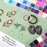 Tondiamo 32000 Pcs 2mm Glass Seed Beads and 12000 Pcs 7mm Tube Beads Set, Small Craft for DIY Bracelet Necklaces Crafting Jewelry Making Supplies with Beading Needles Elastic Strings, 48 Colors Tondiamo