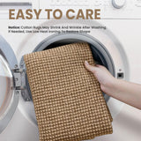 EARTHALL Woven Runner Rug 2x5 Ft Washable Runners for Hallways Cotton Non Slip Rubber Backed Kitchen Runner Braided Indoor Floor Carpet for Entryway, Hallway, Kitchen, Bedroom, Orange/Tan/Brown EARTHALL