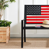 Best Choice Products Outdoor Bench 2-Person Steel Indoor/Outdoor Bench for Garden, Patio, Porch, Entryway w/American Flag, 790lb Capacity – Black/Red Best Choice Products