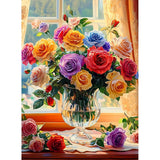 Ycydilirab Flower Diamond Art Kits for Adults-Diamond Paintings for Adults,Flowers DIY Gem Art for Adult Perfect for Relaxation and Home Wall Decor 12x16inch Ycydilirab