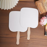 25 Sets Church Fans Handheld DIY Paper Fans Sublimation Blank Fans Wooden Sticks for Church Parties School Activities 7.1×6.3inches choyaxo