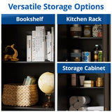 Cozy Castle 71" Tall Black Kitchen Pantry Cabinet with Adjustable Shelves and Doors Cozy Castle