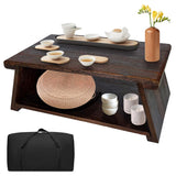 koretech Japanese Low Floor Table Folding Coffee Tables,23''x13.5'' Paulownia Wood Tables Tatami Tables Meditation Table Altar with Storage koretech