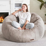 Hobestluk Bean Bag Chairs Large Bean Bag Couch for Adults Stuffed Sofa Chair Comfy Giant Bean Bag Chair with Spacious Design for Reading, Playing or Relaxing (Brown) Hobestluk