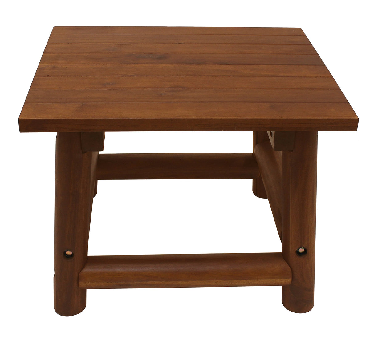 Leigh Country Amber Log Perch Handcrafted Hardwood Acacia Small Rectangular Accent Side End Table for Outdoor, Patio, and Garden, Brown Leigh Country