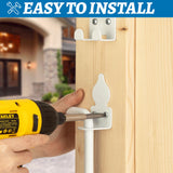 18" Heavy Duty Cane Bolt Gate Drop Rod Hardware Ground Latch for Wood PVC Vinyl Metal Fences Gates, Double Doors, White Solid Steel -2 Pack Dreamxiang